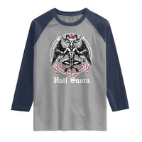 Hail Santa Gothic Christmas Raglan Shirt Baphomet Gothmas Pentagram - Wonder Print Shop