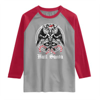 Hail Santa Gothic Christmas Raglan Shirt Baphomet Gothmas Pentagram - Wonder Print Shop