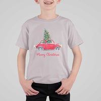 Merry Christmas T Shirt For Kid Vintage Xmas Tree Car - Wonder Print Shop