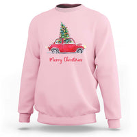 Merry Christmas Sweatshirt Vintage Xmas Tree Car - Wonder Print Shop