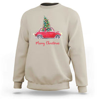 Merry Christmas Sweatshirt Vintage Xmas Tree Car - Wonder Print Shop