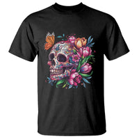 Day Of The Dead T Shirt Vintage Sugar Skull Flower Butterfly - Wonder Print Shop