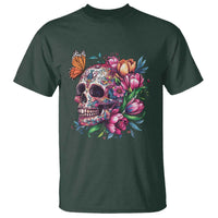 Day Of The Dead T Shirt Vintage Sugar Skull Flower Butterfly - Wonder Print Shop