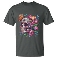 Day Of The Dead T Shirt Vintage Sugar Skull Flower Butterfly - Wonder Print Shop