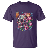 Day Of The Dead T Shirt Vintage Sugar Skull Flower Butterfly - Wonder Print Shop
