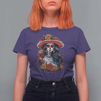 Day Of The Dead T Shirt For Women La Catrina De Los Muertos Sugar Skull - Wonder Print Shop