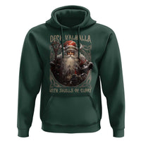 Viking Christmas Hoodie Deck Valhalla With Skulls Of Glory Santa Yule Xmas