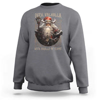 Viking Christmas Sweatshirt Deck Valhalla With Skulls Of Glory Santa Yule Xmas - Wonder Print Shop