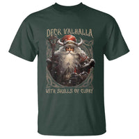 Viking Christmas T Shirt Deck Valhalla With Skulls Of Glory Santa Yule Xmas - Wonder Print Shop