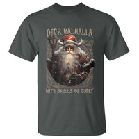 Viking Christmas T Shirt Deck Valhalla With Skulls Of Glory Santa Yule Xmas - Wonder Print Shop