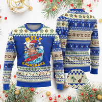 Xmas In Hawaii Ugly Christmas Sweater Mele Kalikimaka Surfing Santa Kakau Tattoo - Wonder Print Shop