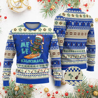 Christmas In Hawaii Ugly Christmas Sweater Mele Kalikimaka Santa Tiki Surfing Kakau Tattoo - Wonder Print Shop