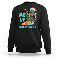 Christmas In Hawaii Sweatshirt Mele Kalikimaka Santa Tiki Surfing Kakau Tattoo - Wonder Print Shop
