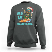 Christmas In Hawaii Sweatshirt Mele Kalikimaka Santa Tiki Surfing Kakau Tattoo - Wonder Print Shop
