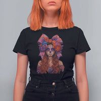 Day Of The Dead T Shirt For Women La Catrina Coquette Calaca Face Painting - Wonder Print Shop