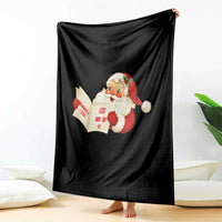Funny 67 Christmas Santa Throw Blanket Naughty List Kids Who Say Six Seven Meme - Wonder Print Shop