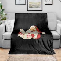 Funny 67 Christmas Santa Throw Blanket Naughty List Kids Who Say Six Seven Meme - Wonder Print Shop