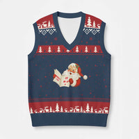 Funny 67 Xmas Santa V-Neck Knit Sweater Vest Naughty List Kids Who Say Six Seven Meme - Wonder Print Shop