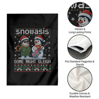 Snowasis Some Might Sleigh Garden Flag Funny Christmas Snowmen Rock Band Parody - Wonder Print Shop