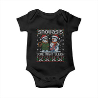 Snowasis Some Might Sleigh Baby Onesie Funny Christmas Snowmen Rock Band Parody - Wonder Print Shop