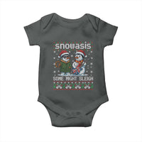 Snowasis Some Might Sleigh Baby Onesie Funny Christmas Snowmen Rock Band Parody - Wonder Print Shop