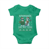 Snowasis Some Might Sleigh Baby Onesie Funny Christmas Snowmen Rock Band Parody - Wonder Print Shop