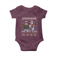 Snowasis Some Might Sleigh Baby Onesie Funny Christmas Snowmen Rock Band Parody - Wonder Print Shop