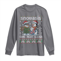 Snowasis Some Might Sleigh Long Sleeve Shirt Funny Christmas Snowmen Rock Band Parody - Wonder Print Shop