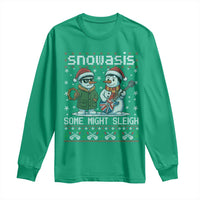 Snowasis Some Might Sleigh Long Sleeve Shirt Funny Christmas Snowmen Rock Band Parody - Wonder Print Shop