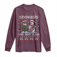 Snowasis Some Might Sleigh Long Sleeve Shirt Funny Christmas Snowmen Rock Band Parody - Wonder Print Shop