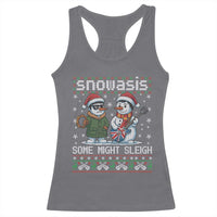 Snowasis Some Might Sleigh Racerback Tank Top Funny Christmas Snowmen Rock Band Parody - Wonder Print Shop