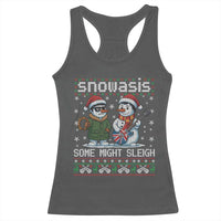Snowasis Some Might Sleigh Racerback Tank Top Funny Christmas Snowmen Rock Band Parody - Wonder Print Shop