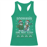 Snowasis Some Might Sleigh Racerback Tank Top Funny Christmas Snowmen Rock Band Parody - Wonder Print Shop