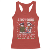 Snowasis Some Might Sleigh Racerback Tank Top Funny Christmas Snowmen Rock Band Parody - Wonder Print Shop