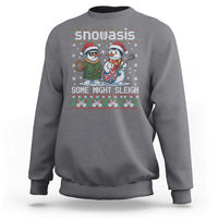 Snowasis Some Might Sleigh Sweatshirt Funny Christmas Snowmen Rock Band Parody - Wonder Print Shop