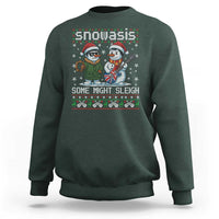 Snowasis Some Might Sleigh Sweatshirt Funny Christmas Snowmen Rock Band Parody - Wonder Print Shop