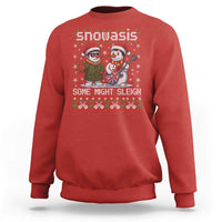 Snowasis Some Might Sleigh Sweatshirt Funny Christmas Snowmen Rock Band Parody - Wonder Print Shop