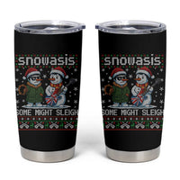 Snowasis Some Might Sleigh Tumbler Cup Funny Christmas Snowmen Rock Band Parody - Wonder Print Shop