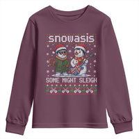 Snowasis Some Might Sleigh Youth Sweatshirt Funny Christmas Snowmen Rock Band Parody - Wonder Print Shop