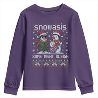 Snowasis Some Might Sleigh Youth Sweatshirt Funny Christmas Snowmen Rock Band Parody - Wonder Print Shop