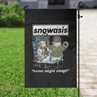 Snowasis Some Might Sleigh Garden Flag Funny Christmas Snowmen Rock Band - Wonder Print Shop