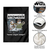 Snowasis Some Might Sleigh Garden Flag Funny Christmas Snowmen Rock Band - Wonder Print Shop