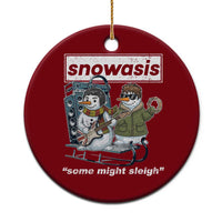 Snowasis Some Might Sleigh Ceramic Ornament Funny Xmas Snowmen Rock Band - Wonder Print Shop