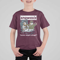 Snowasis Some Might Sleigh T Shirt For Kid Funny Christmas Snowmen Rock Band - Wonder Print Shop