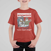 Snowasis Some Might Sleigh T Shirt For Kid Funny Christmas Snowmen Rock Band - Wonder Print Shop