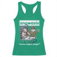 Snowasis Some Might Sleigh Racerback Tank Top Funny Christmas Snowmen Rock Band - Wonder Print Shop