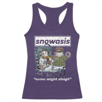 Snowasis Some Might Sleigh Racerback Tank Top Funny Christmas Snowmen Rock Band - Wonder Print Shop