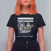 Snowasis Some Might Sleigh T Shirt For Women Funny Christmas Snowmen Rock Band - Wonder Print Shop