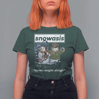 Snowasis Some Might Sleigh T Shirt For Women Funny Christmas Snowmen Rock Band - Wonder Print Shop