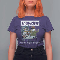 Snowasis Some Might Sleigh T Shirt For Women Funny Christmas Snowmen Rock Band - Wonder Print Shop